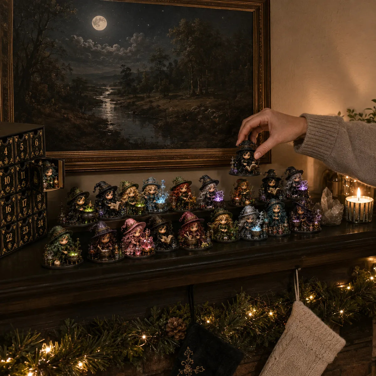 🧙♀️24 Days Of Witchy Surprises Advent Calendar | 24 Unique Collectible Witches with Magical Themes, Mini Figures & Fantasy Display Collection ✨