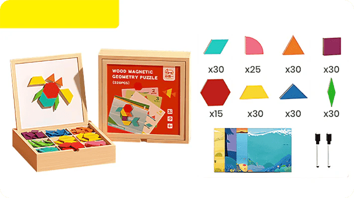 🎁Ankstyvas Kalėdų išpardavimas 50% nuolaida🔥Medinis magnetinių raštų kaladėlių dėlionių rinkinys🧩-LT
