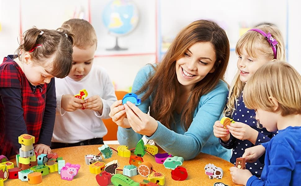 Poučne čipkaste perle (priložena škatla za shranjevanje)-SI