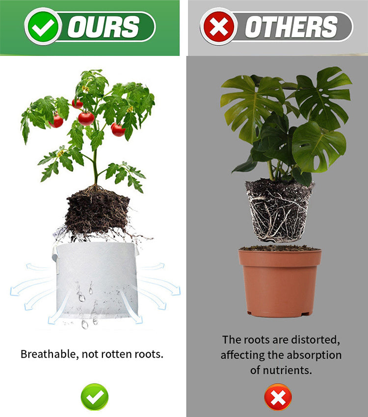 【10 piezas】🌱Bolsas de cultivo para vegetales, flores y plantas de 3/4/5/7/10 galones, bolsas de cultivo resistentes no tejidas-ES