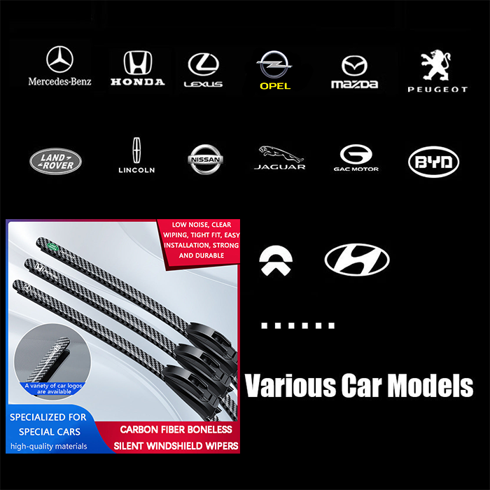 🌈 Escobillas limpiaparabrisas silenciosas sin hueso de fibra de carbono: haga que su viaje sea elegante, silencioso y cómodo!-ES