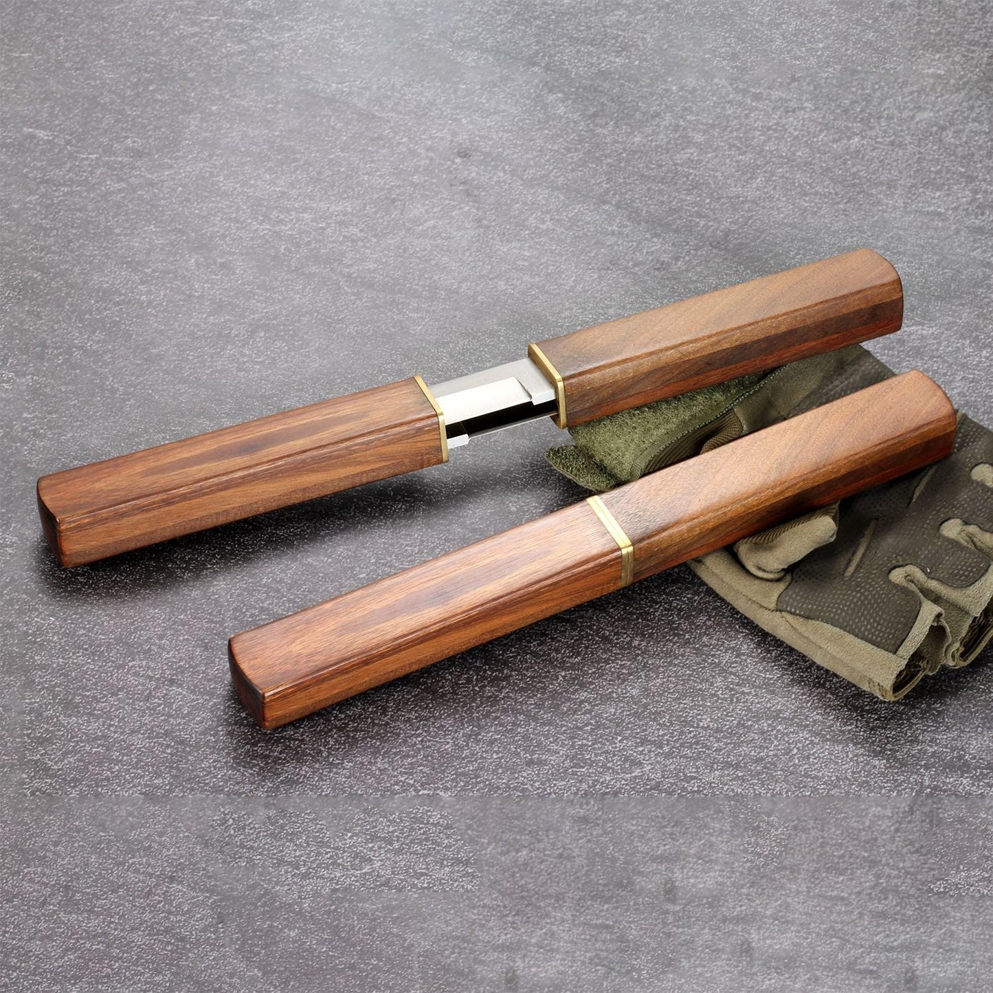 Ar rokām darināts pārnēsājamais dubultais asmens 2-in-1 Dragon un Phoenix