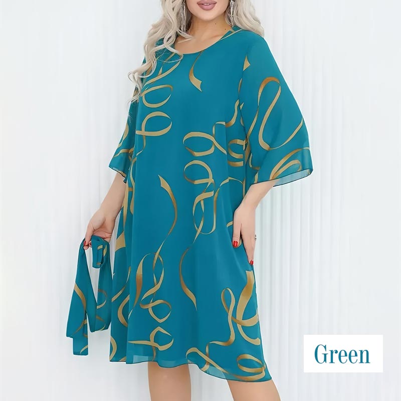 🌸Elegantiška laisva midi suknelė su rankogaliais-GR