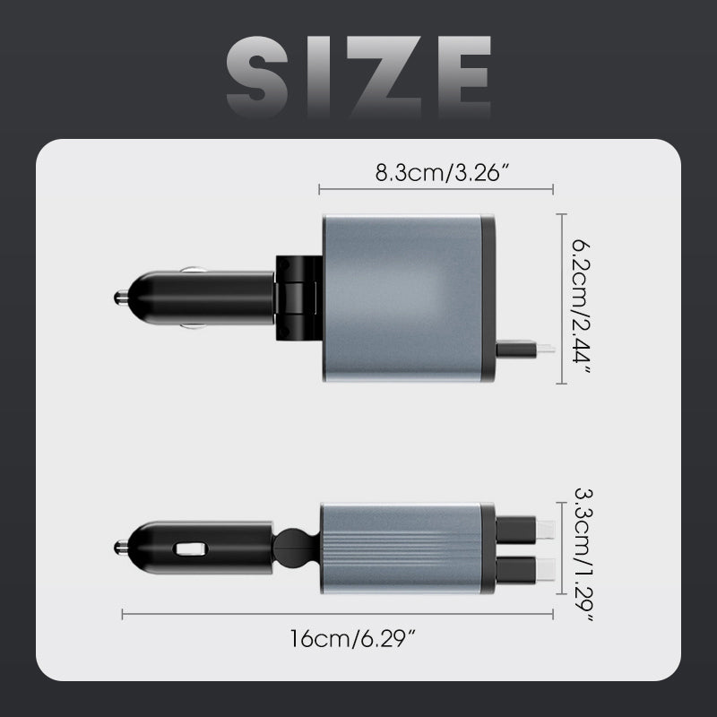 Ultra hitri avtomobilski polnilnik z zložljivimi kabli in ambientalno osvetlitvijo Starlight-SI