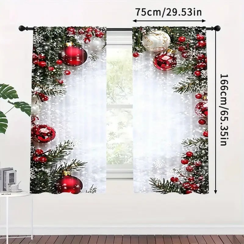 🎅Rebajas de Navidad 49% de descuento🎄Cortinas navideñas-ES