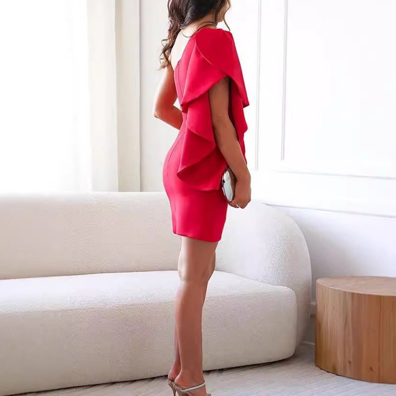Vestido de cóctel de un solo hombro para mujer-ES