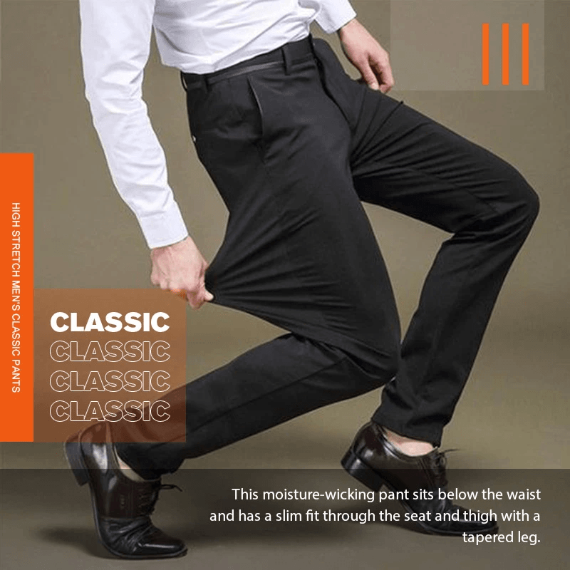 Pantalones clásicos de alta elasticidad para hombre en oferta-ES
