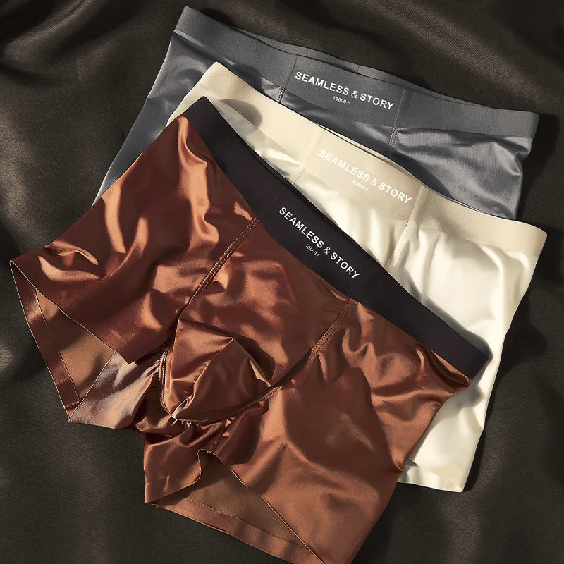 (3 τεμ.) Ανδρικά εσώρουχα Elegant Ice Silk από την Mulberry Silk με αντιμικροβιακή προστασία-GR