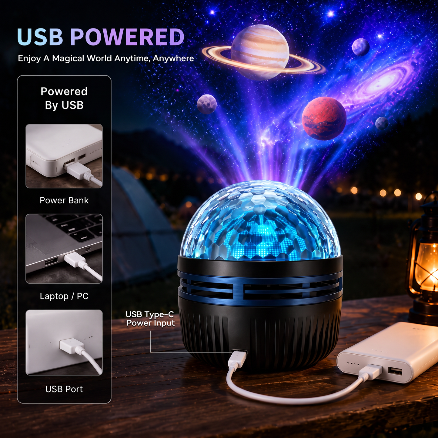 🦖🎁360° pametni holografski projektor zvjezdanog neba (HD Smart Dynamic 5D)-HR