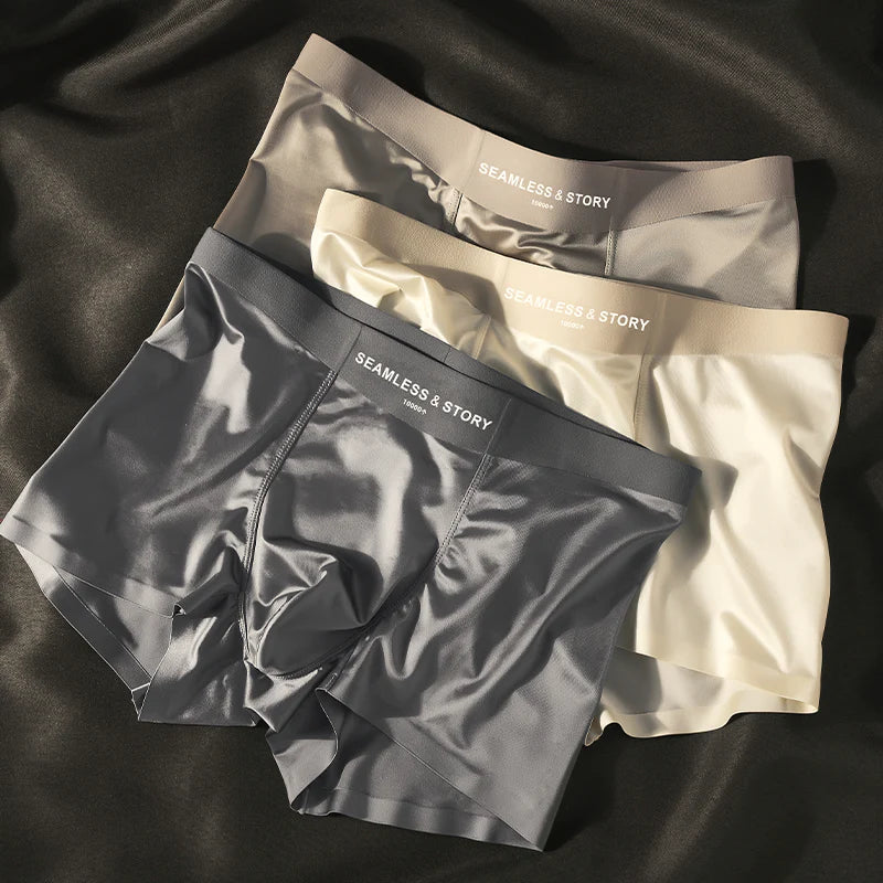 (3 τεμ.) Ανδρικά εσώρουχα Elegant Ice Silk από την Mulberry Silk με αντιμικροβιακή προστασία-GR