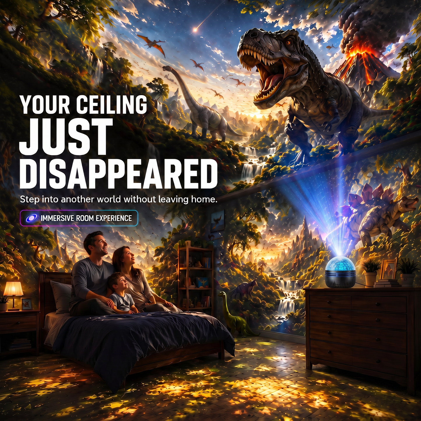 🦖🎁360° pametni holografski projektor zvjezdanog neba (HD Smart Dynamic 5D)-HR