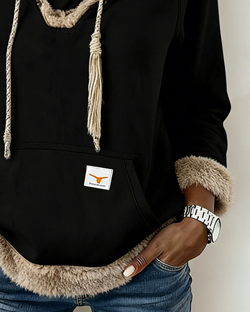 Ilgarankovis džemperis su lopais ir kišenėmis-LT