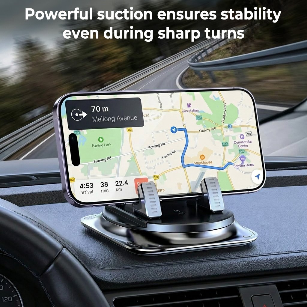 Držač za telefon u automobilu koji se okreće za 360°, vakuum za sve telefone, univerzalni pribor za montažu u automobilu sa zaštitom od podrhtavanja-HR