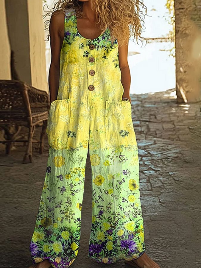 Mono informal vintage con estampado floral de patchwork para mujer-ES