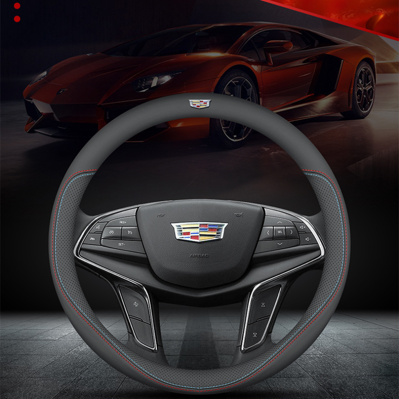 Funda de volante de cuero napa de primera calidad: comodidad lujosa, construcción transpirable y durabilidad durante todo el año-ES