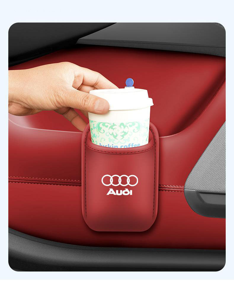 Organizador de portavasos de cuero para coche-ES