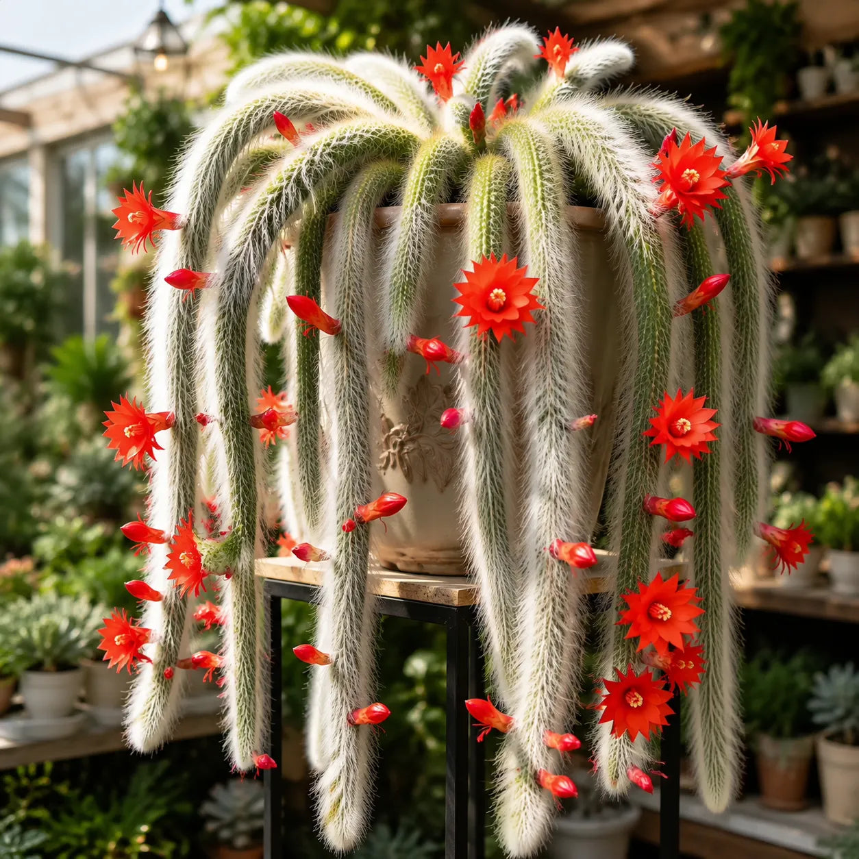 🌵Cactus cola de mono raro: una cascada viviente de belleza suave y esponjosa.-ES