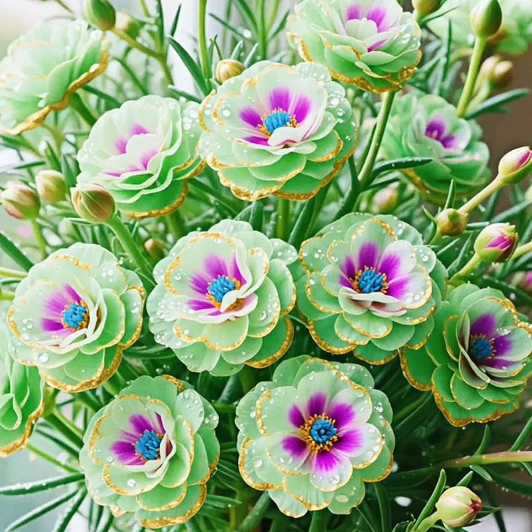 Portulaca de encaje dorado🌸✨ Hermosas flores dobles para un color de verano sin esfuerzo-ES