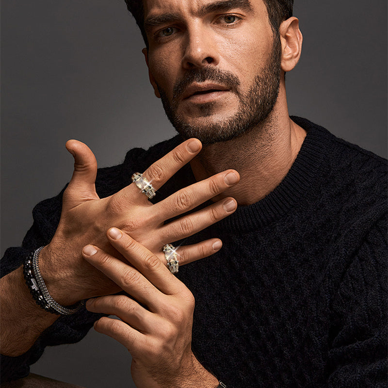 🎁Oferta especial🔥 Anillo ancho antiguo con circonita cúbica-ES