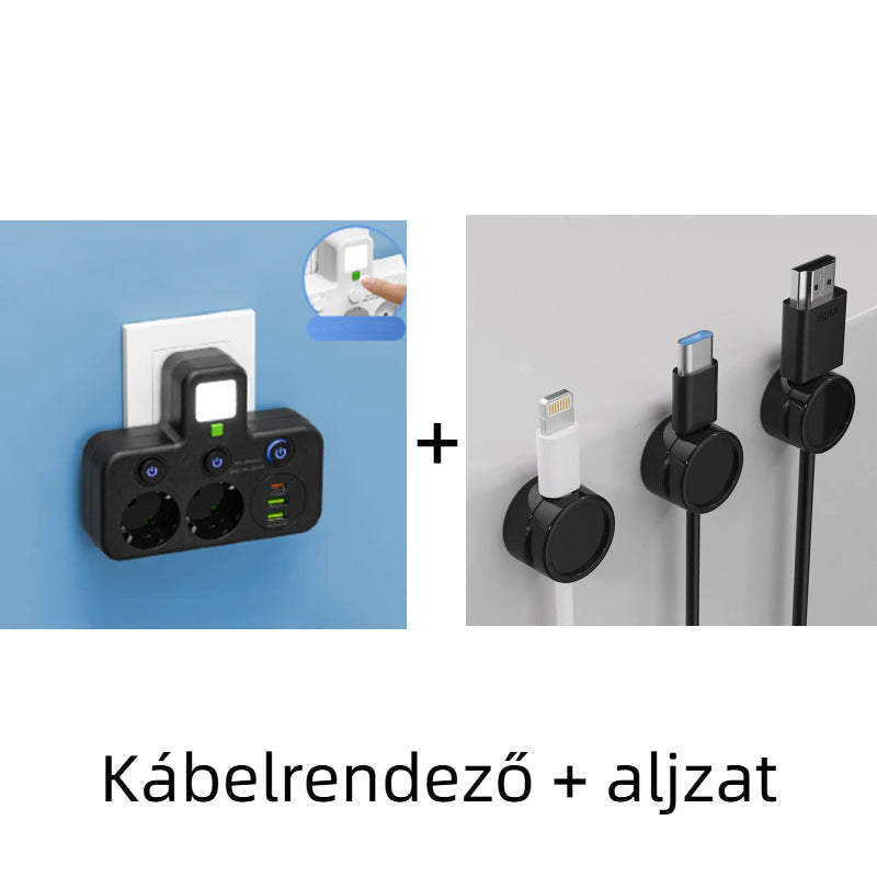 🔌⚡Išmanusis maitinimo laidas su USB prievadais (ES kištukas)-LT
