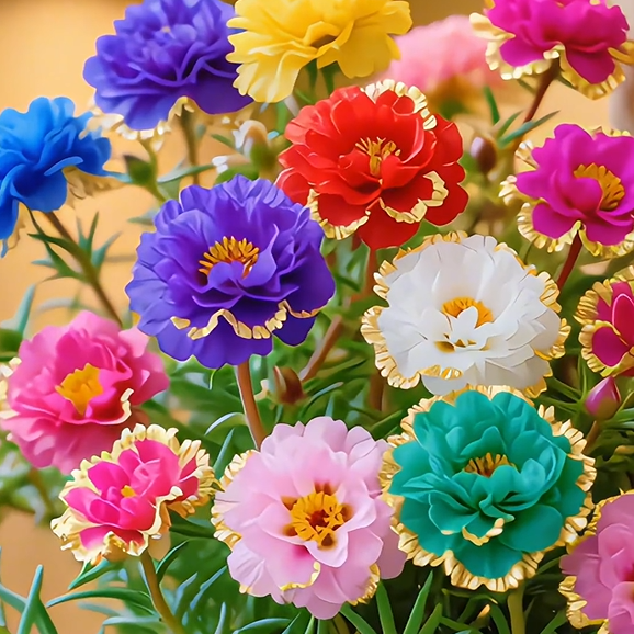 Portulaca de encaje dorado🌸✨ Hermosas flores dobles para un color de verano sin esfuerzo-ES