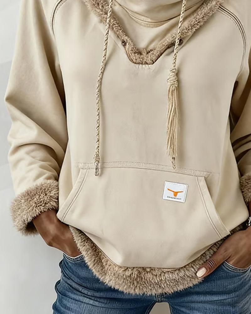 Ilgarankovis džemperis su lopais ir kišenėmis-LT