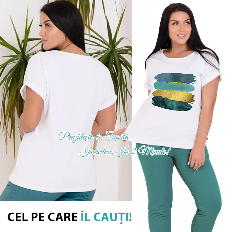 💥🍃 Stilingas laisvalaikio stiliaus dviejų dalių komplektas – patogus ir stilingas ✨-LT