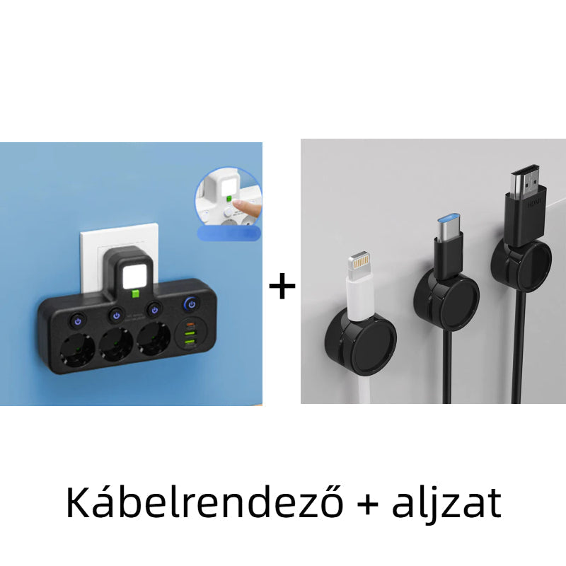 🔌⚡Išmanusis maitinimo laidas su USB prievadais (ES kištukas)-LT