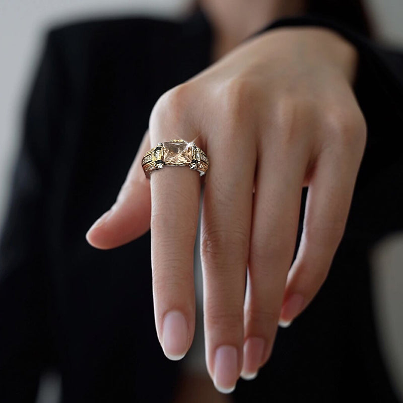 🎁Oferta especial🔥 Anillo ancho antiguo con circonita cúbica-ES