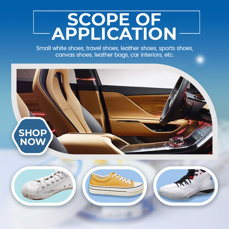 Balts apavu tīrīšanas krēms — bezmaksas tīrīšanas sūklis-LV