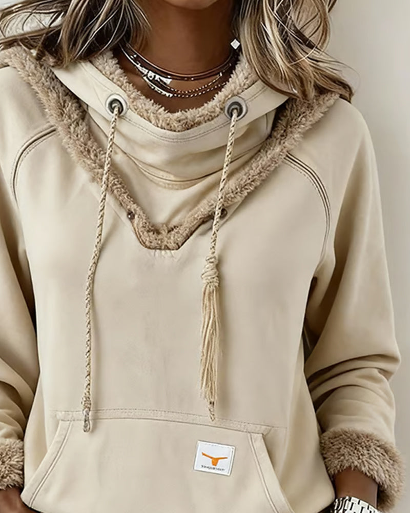 Ilgarankovis džemperis su lopais ir kišenėmis-LT