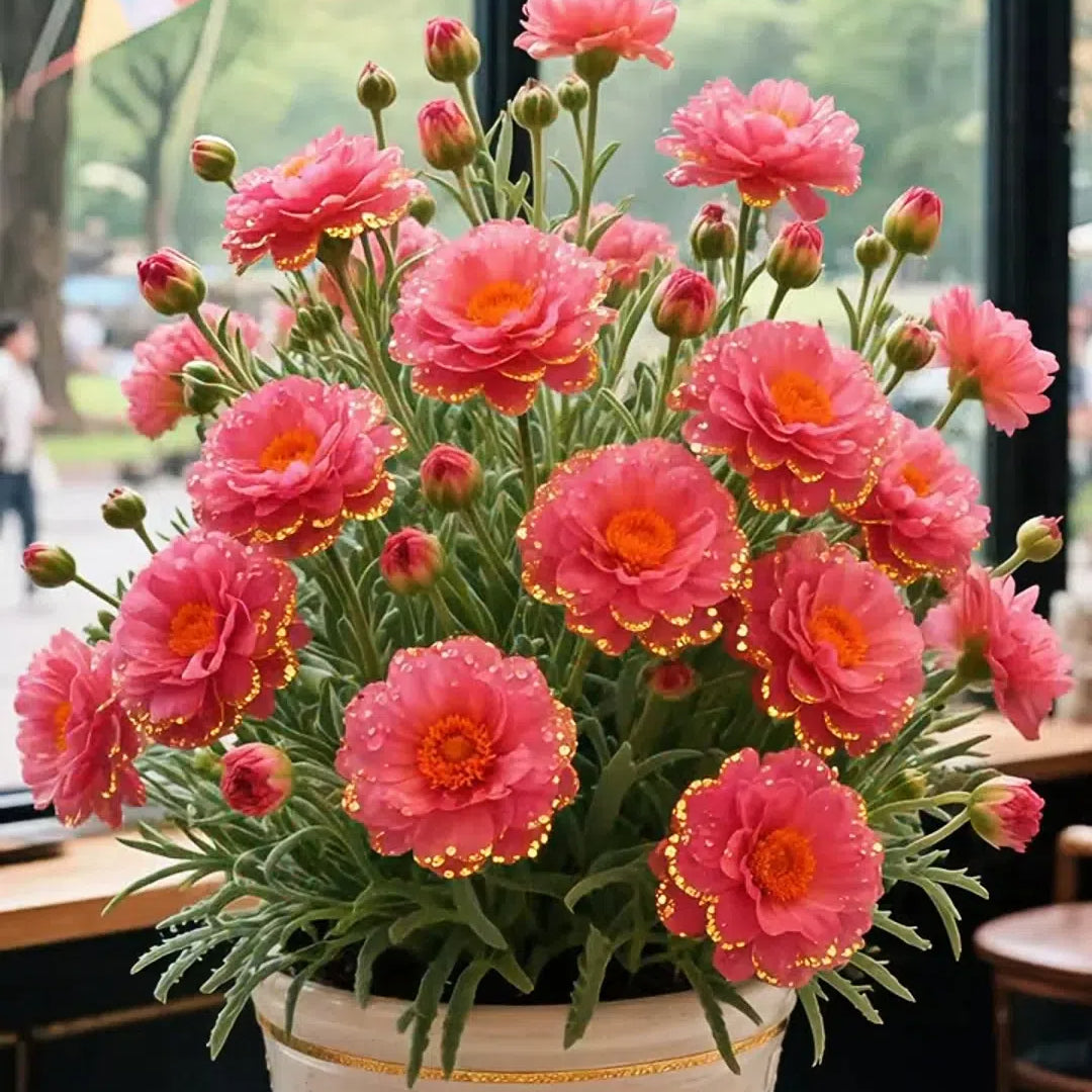 Portulaca de encaje dorado🌸✨ Hermosas flores dobles para un color de verano sin esfuerzo-ES