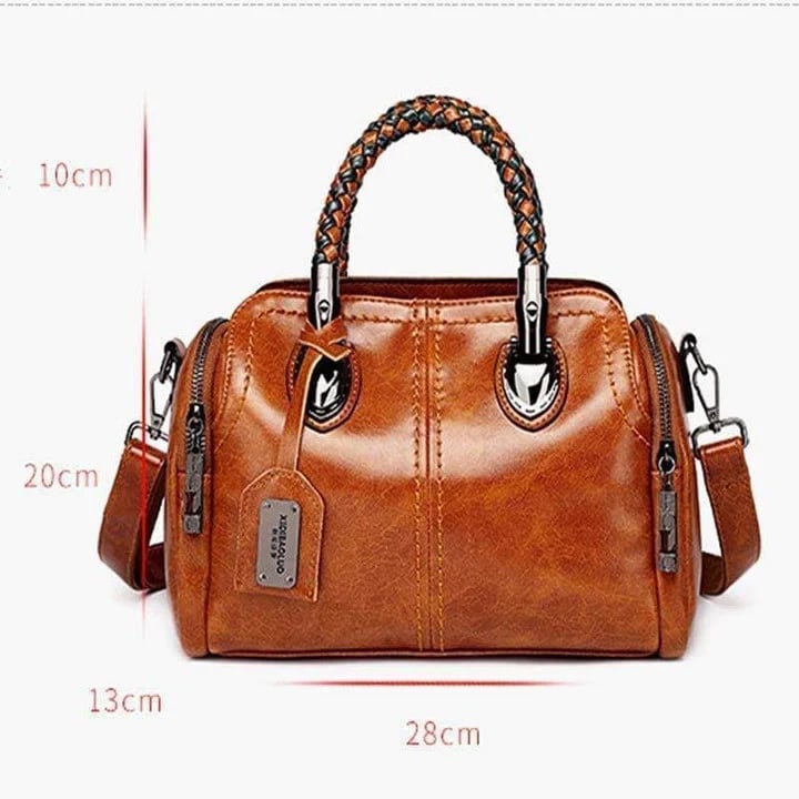 Γυναικεία δερμάτινη τσάντα μεγάλης χωρητικότητας-GR