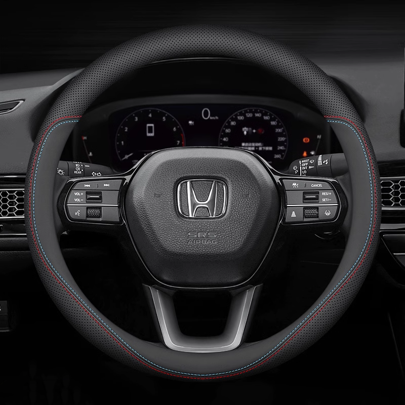 Funda de volante de cuero napa de primera calidad: comodidad lujosa, construcción transpirable y durabilidad durante todo el año-ES