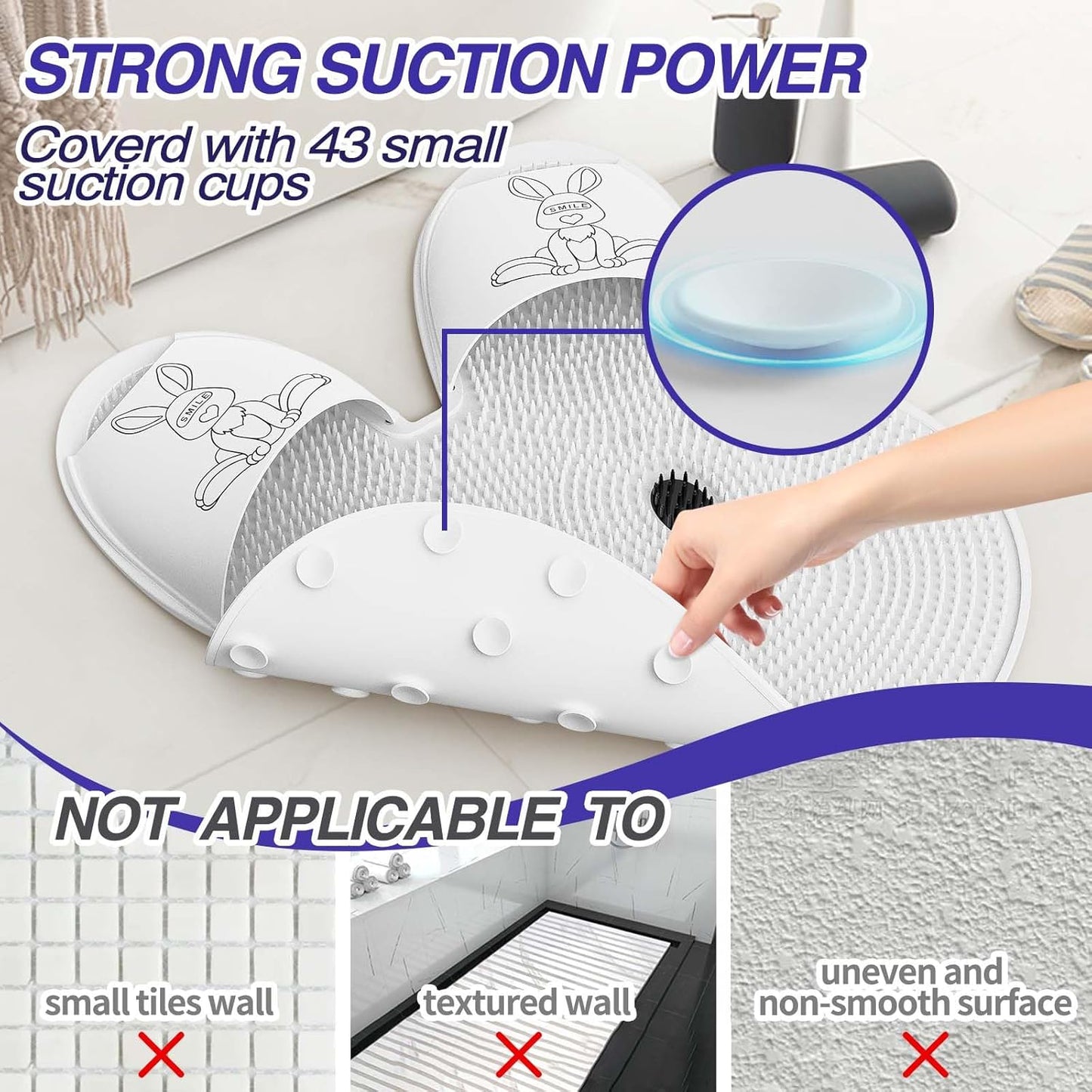 Alfombrilla de ducha extragrande para fregar los pies-ES