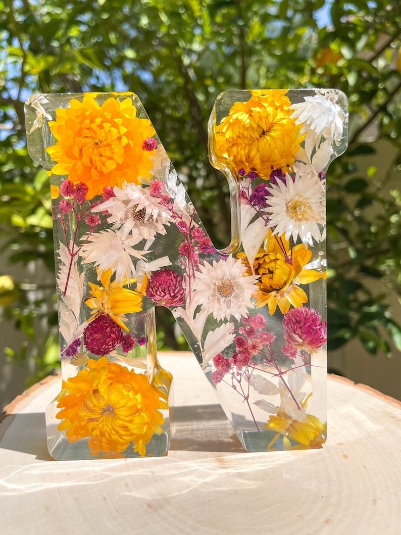 🌸Χειροποίητο νυχτερινό φωτιστικό από ρητίνη λουλουδιών-GR