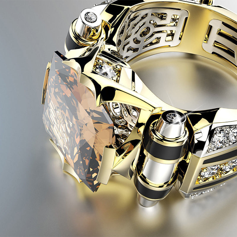 🎁Oferta especial🔥 Anillo ancho antiguo con circonita cúbica-ES