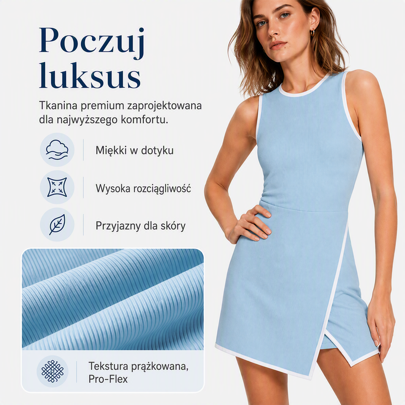 🎾 Moteriška sportinė teniso suknelė - lengva, laisva ir liekninanti-LT