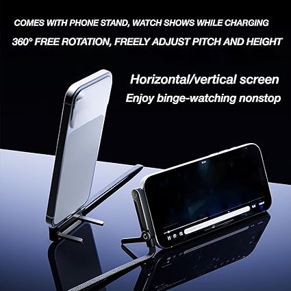 📱 240W pleten kabel za hitro polnjenje z vgrajenim stojalom za telefon - nov zložljiv trpežen kabel USB-C tipa C 2026 (2 kosa)-SI