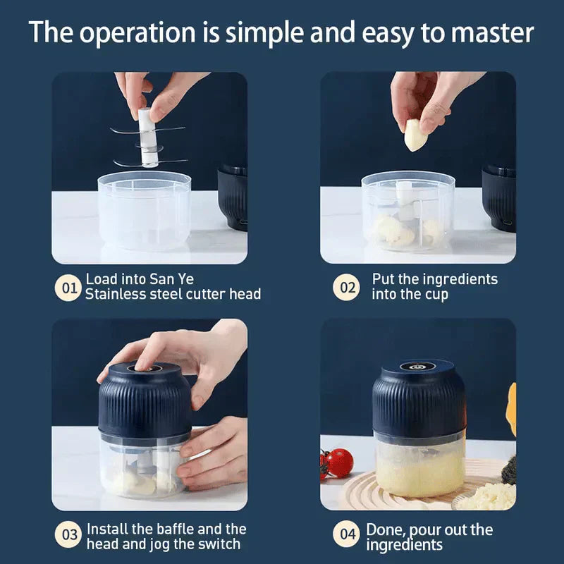 Picadora y molinillo de ajo eléctrico inalámbrico-ES