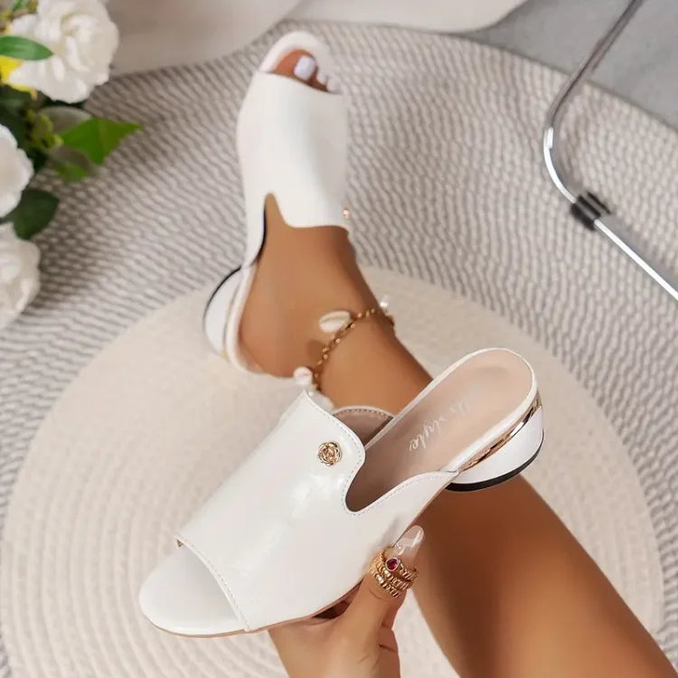 😍Zadnji dan s 50% popustom😍 - Modni ženski ortopedski usnjeni sandali z odprtimi prsti in debelimi petami-SI