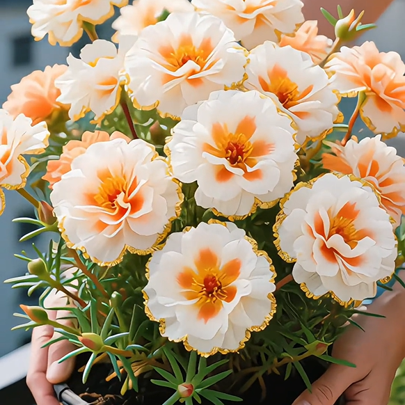 Portulaca de encaje dorado🌸✨ Hermosas flores dobles para un color de verano sin esfuerzo-ES
