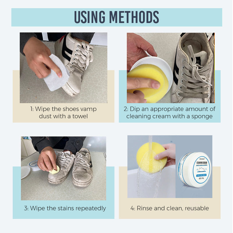 White Shoe Cleaning Cream – nemokama valymo kempinė-LT