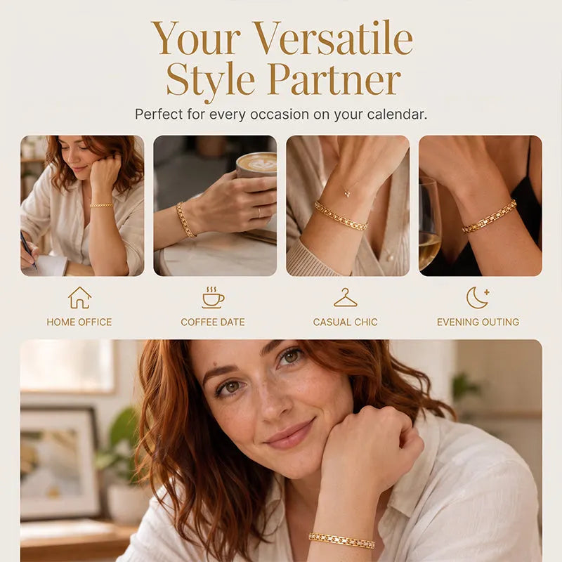 Pulsera de cadena dorada eslabón para mujer-ES