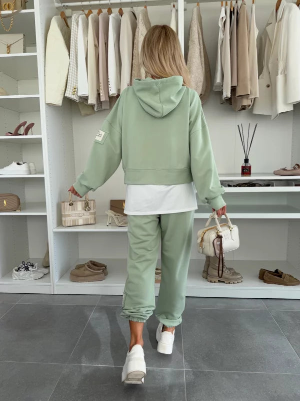 Traje cómodo de dos piezas de algodón.-ES