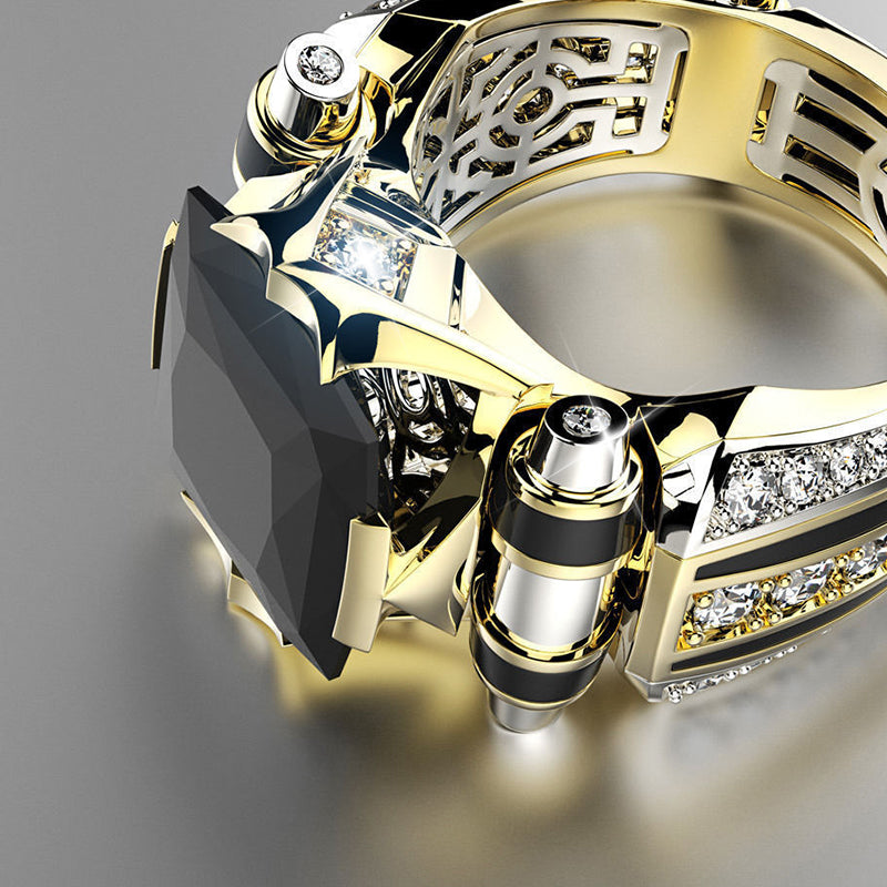 🎁Oferta especial🔥 Anillo ancho antiguo con circonita cúbica-ES