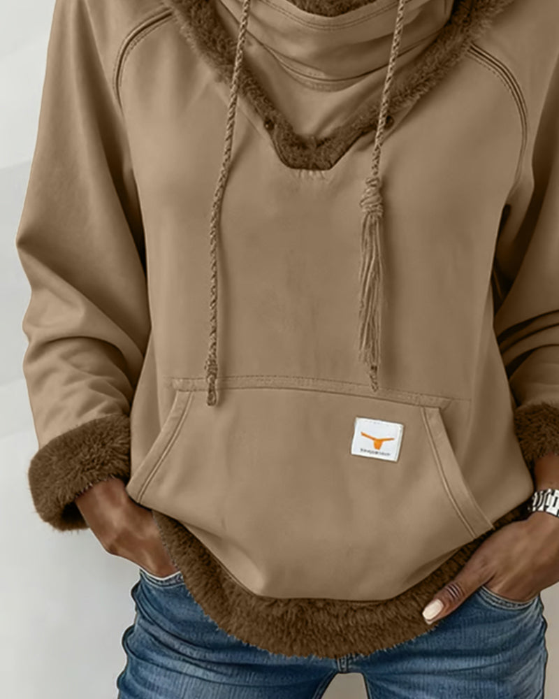 Ilgarankovis džemperis su lopais ir kišenėmis-LT