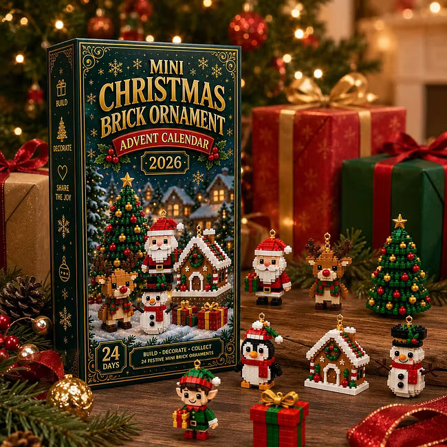 🎄 24 dienu mini Adventes kalendārs ar Ziemassvētku rotājumiem | 24 unikāli, svētku, pašu veidojami dizaini ar piekarināmām cilpām — ideāli piemēroti Ziemassvētku eglīšu, vainagu un svētku rotājumu dekorēšanai 🧱-LV