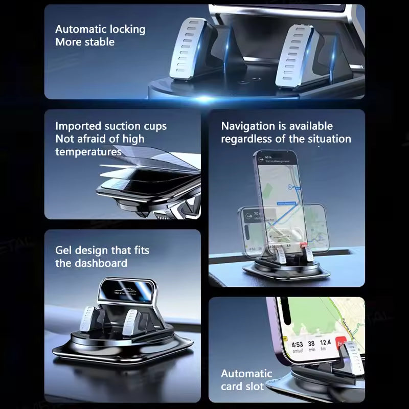 Držač za telefon u automobilu koji se okreće za 360°, vakuum za sve telefone, univerzalni pribor za montažu u automobilu sa zaštitom od podrhtavanja-HR