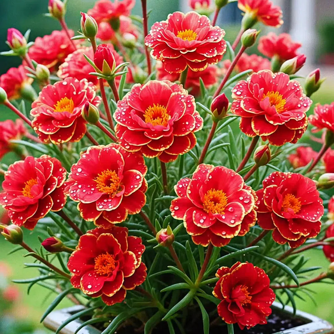Portulaca de encaje dorado🌸✨ Hermosas flores dobles para un color de verano sin esfuerzo-ES